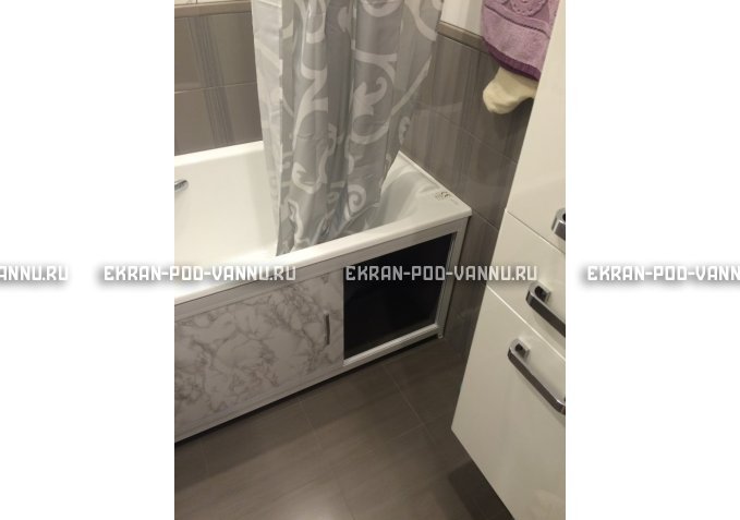 Раздвижной экран EUROPLEX Комфорт серый мрамор – купить по цене 6250 руб. в интернет-магазине в городе Липецк картинка 4