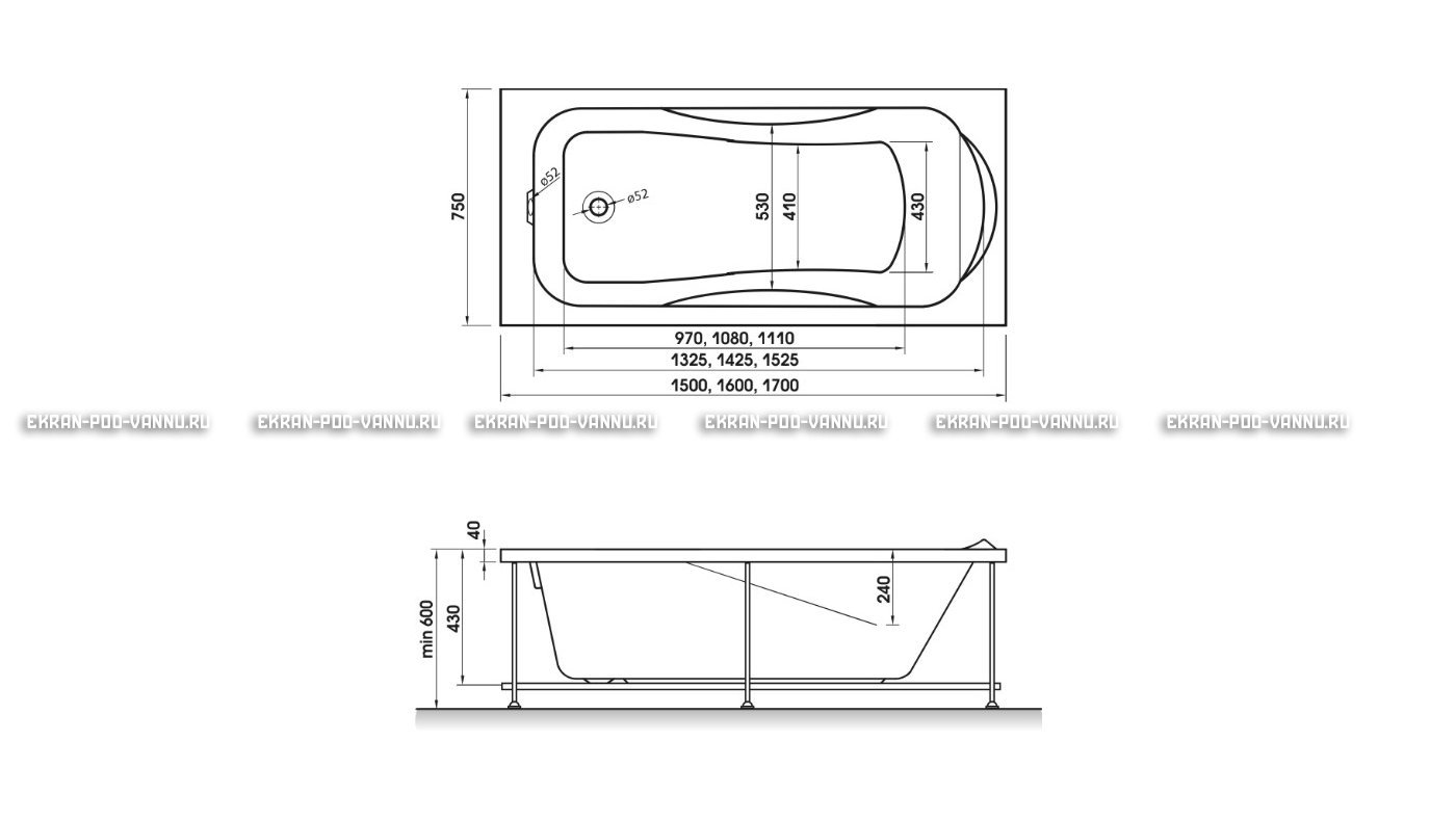 Акриловая ванна Relisan Elvira 160x75 – купить по цене 15940 руб. в интернет-магазине в городе Липецк картинка 10