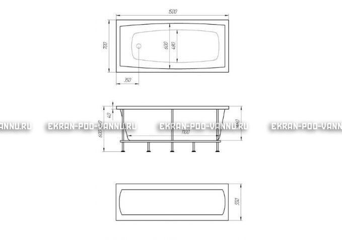 Акриловая ванна 1MarKa Melora 150x70 – купить по цене 12300 руб. в интернет-магазине в городе Липецк картинка 4