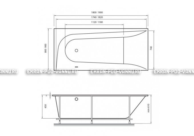 Акриловая ванна Vayer Boomerang 180x80 – купить по цене 43210 руб. в интернет-магазине в городе Липецк картинка 4