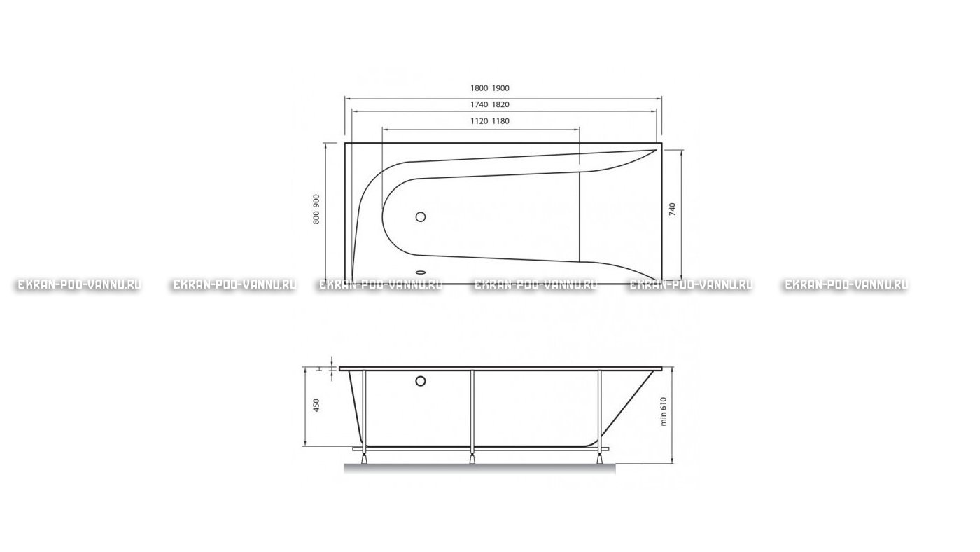 Акриловая ванна Vayer Boomerang 190x90 – купить по цене 53050 руб. в интернет-магазине в городе Липецк картинка 15