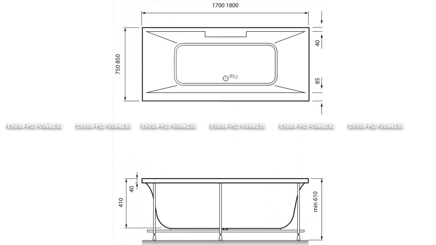 Акриловая ванна Vayer Casoli 180x80 – купить по цене 23580 руб. в интернет-магазине в городе Липецк картинка 16